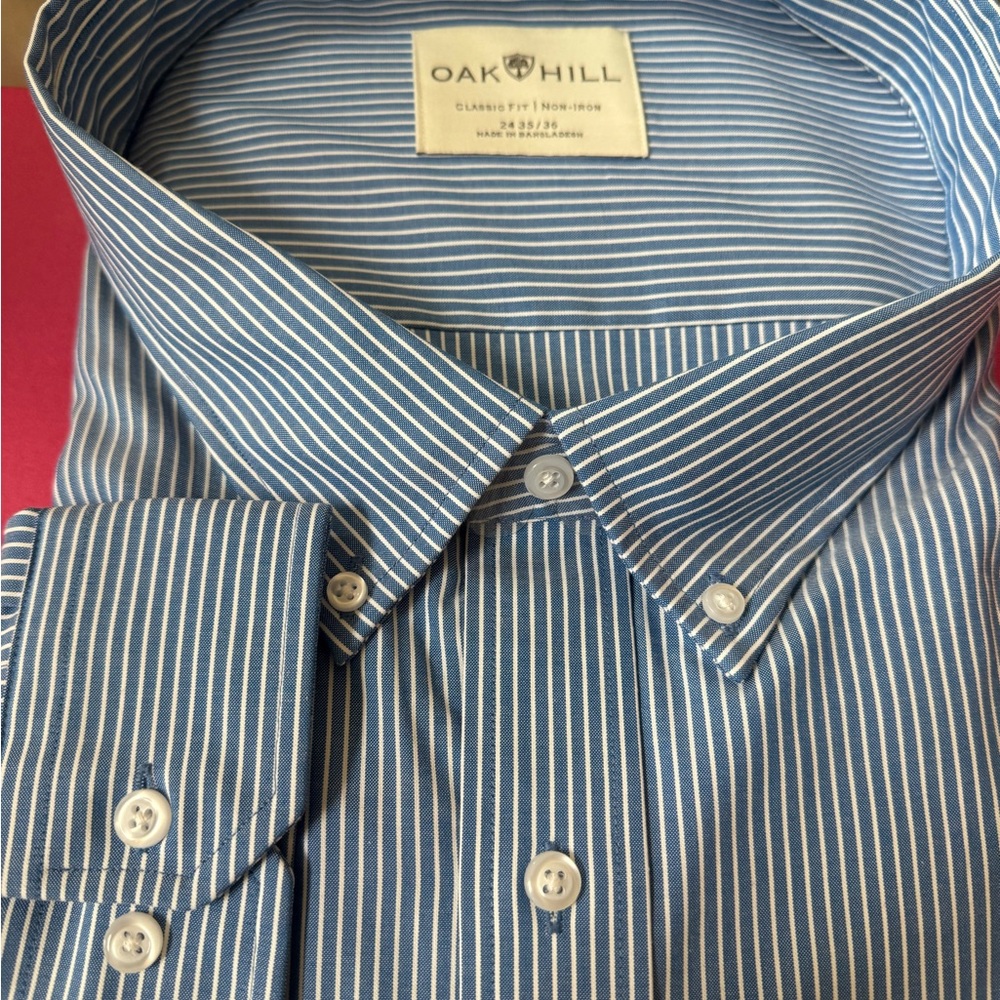 DXL Size 6 Blue Striped Men's Shirt - Picture 5 of 15